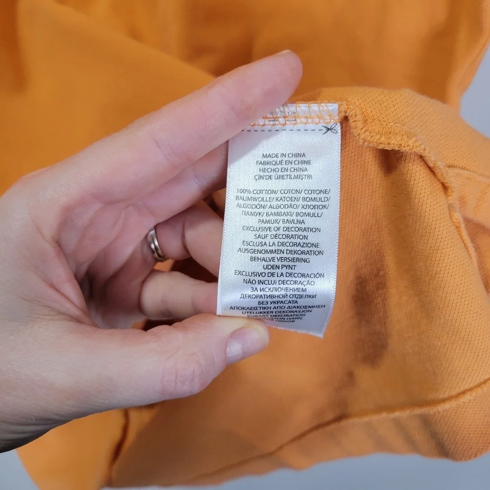 Ralph Lauren Polo Orange Short Sleeve Shirt Pony Logo Men's XL Classic Fit